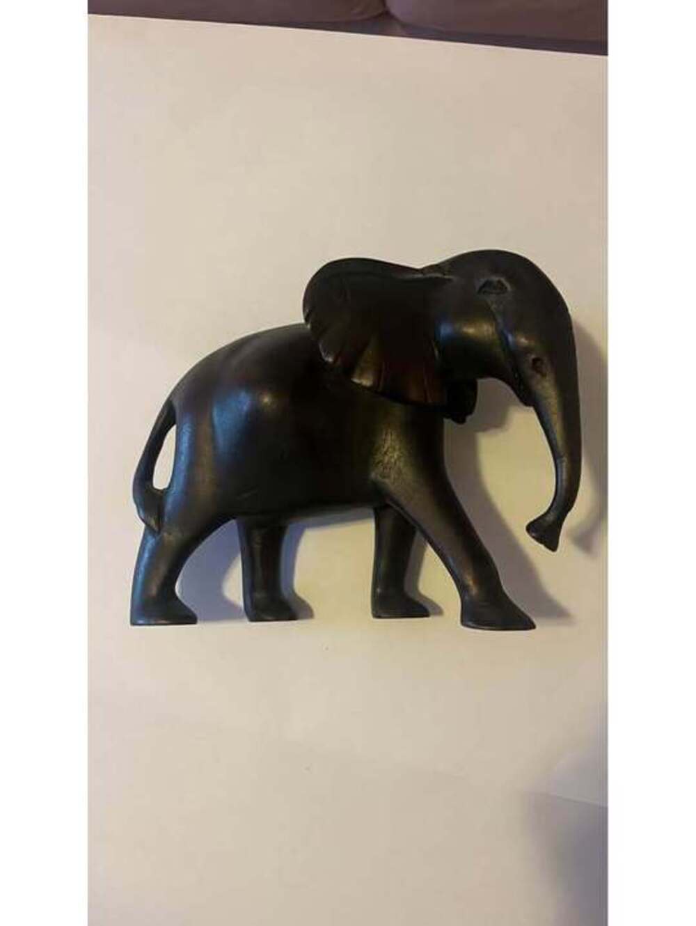 Black Elephant Figurine Sculpture Vintage Style Boho Safari Home Decor